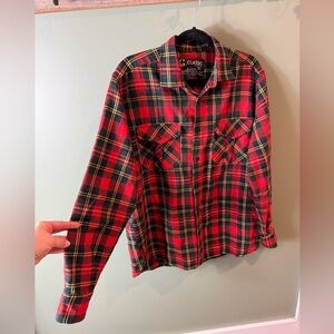 Classic Men's Red and Black Plaid Shirt